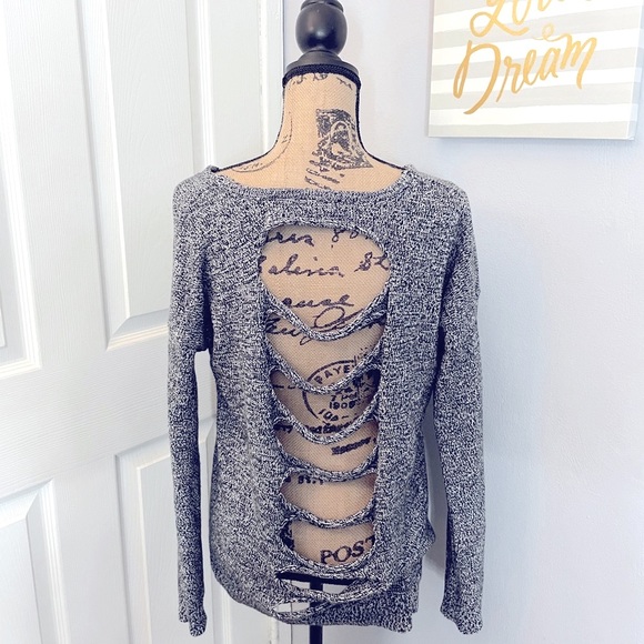 Express Sweaters - Express V-Sweater with back cut design